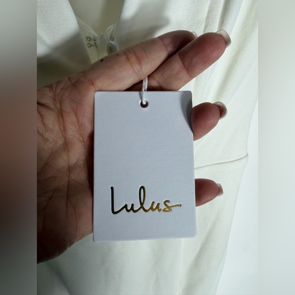 Lulus NWT “Idyllic Perfection” White Plunge Sleeveless Mermaid Maxi Size Small - Picture 8 of 12